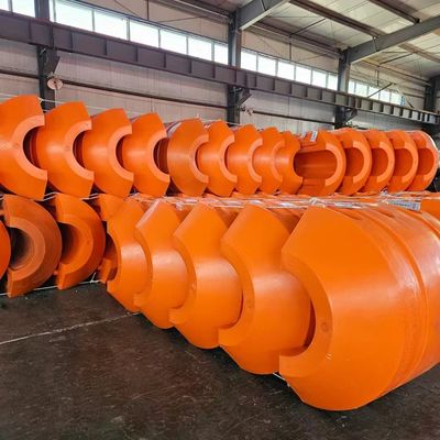 Pemancar pipa HDPE tahan benturan dalam warna Kuning/Orenji dengan produksi cetakan rotasional