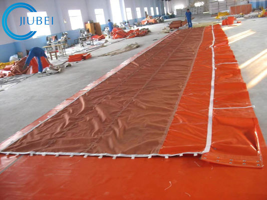 Intertidal Floating Oil Boom Fence Penyerap Kain PVC Busa Datar