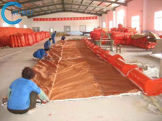 Intertidal Floating Oil Boom Fence Penyerap Kain PVC Busa Datar