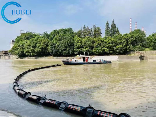 Intertidal Floating Oil Boom Fence Penyerap Kain PVC Busa Datar