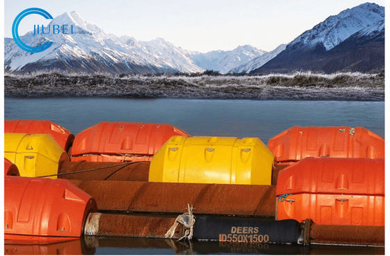 High Bearing Capacity Cylinder Type HDPE Pipe Floater Untuk Pengerukan Laut / Sungai / Danau