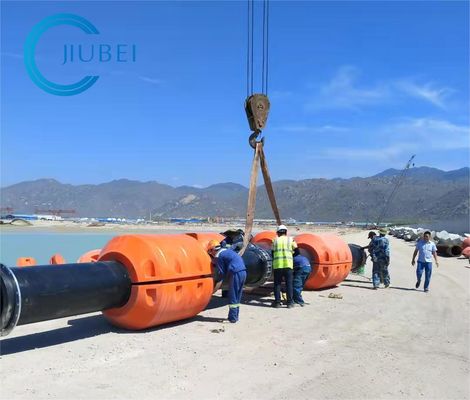 Orange / Yellow Cylindrical HDPE Pipe Floater DN1100 Untuk Pipa Keruk