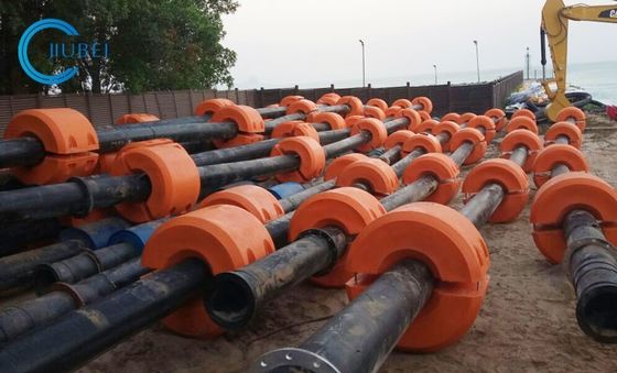 DN315 HDPE Pipe Floats Dengan PE Hull Dan High Density PU Foam Fill Di Dalam