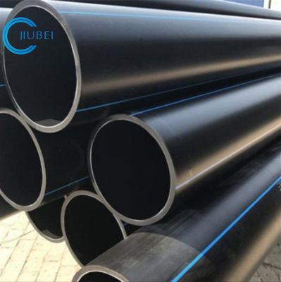 Hitam Dengan Jalur Biru PN10 ISO4427 HDPE Pipe Untuk Penyedia Sistem Pasokan Air