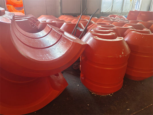 Floater pipa HDPE pertanian dengan koneksi galvanis panas